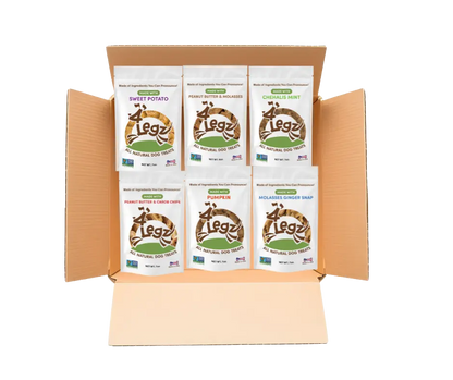Treats Gift Box for Dogs - 6 Pack of Delicious Dog Treats - 4Legz