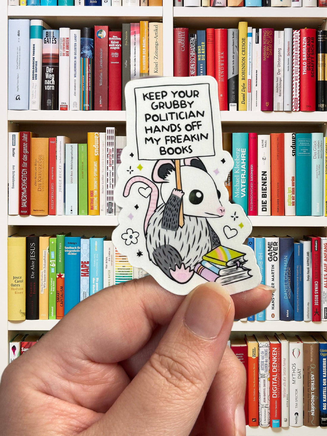 Grubby Politician Hands – Bookish Vinyl Sticker