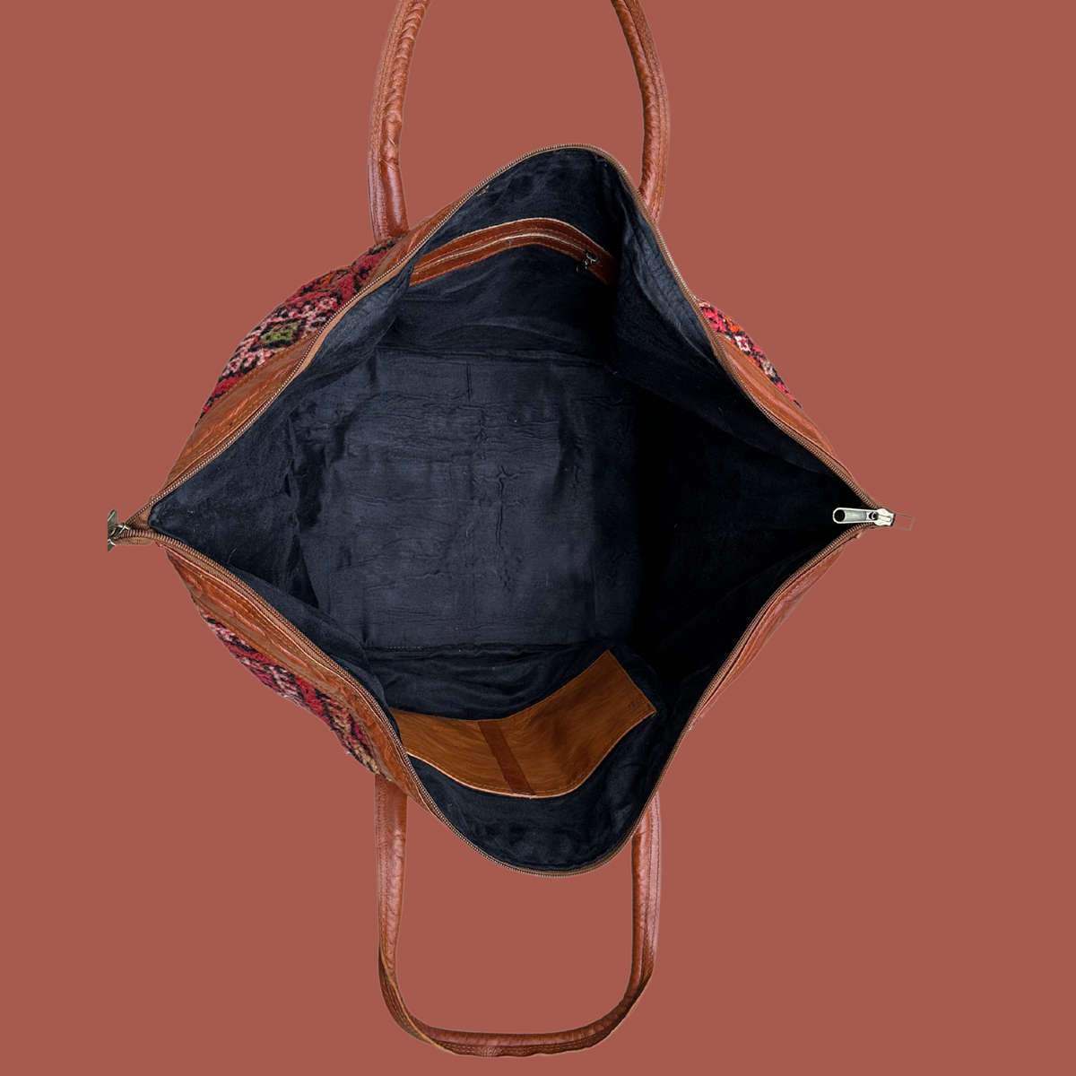 Kilim &amp; Leather Weekender Bag