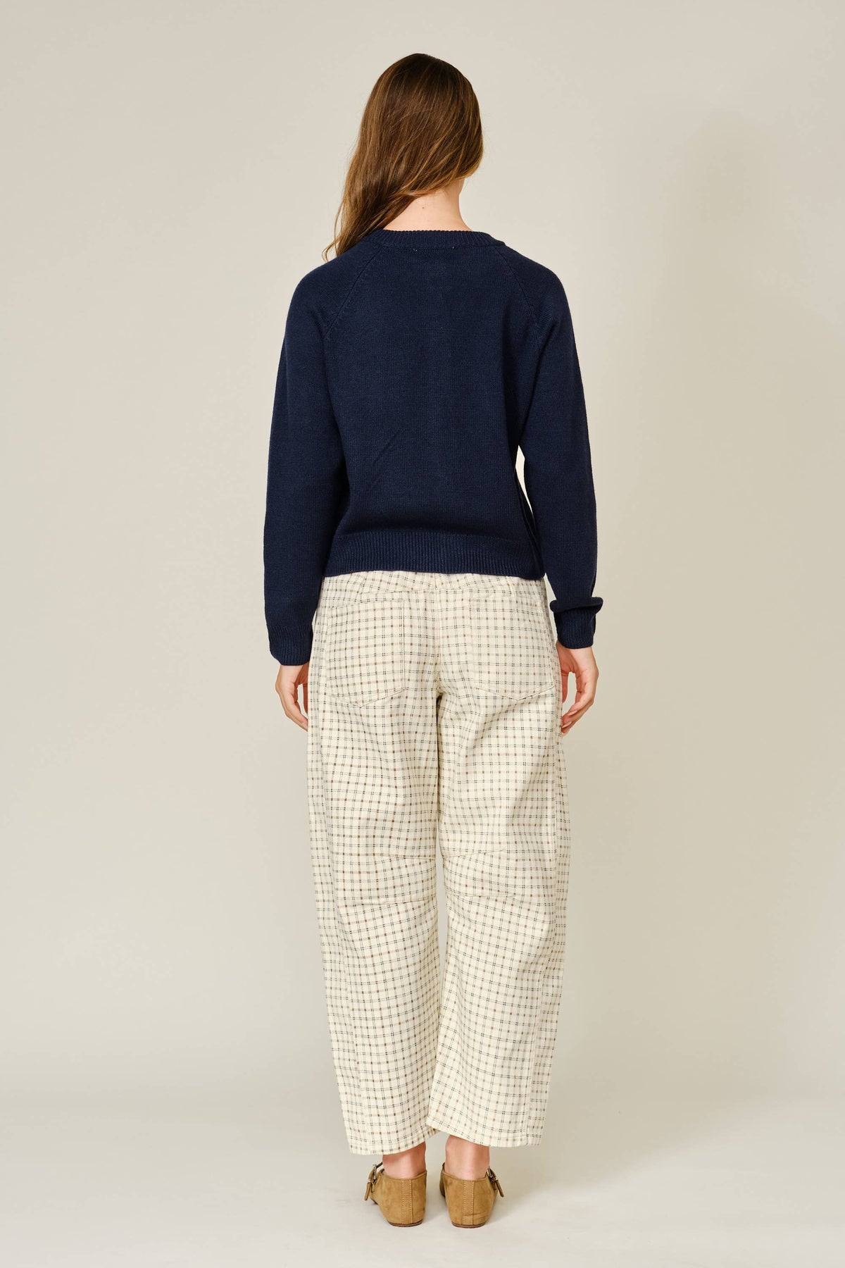 Oxford Plaid Barrel Pants