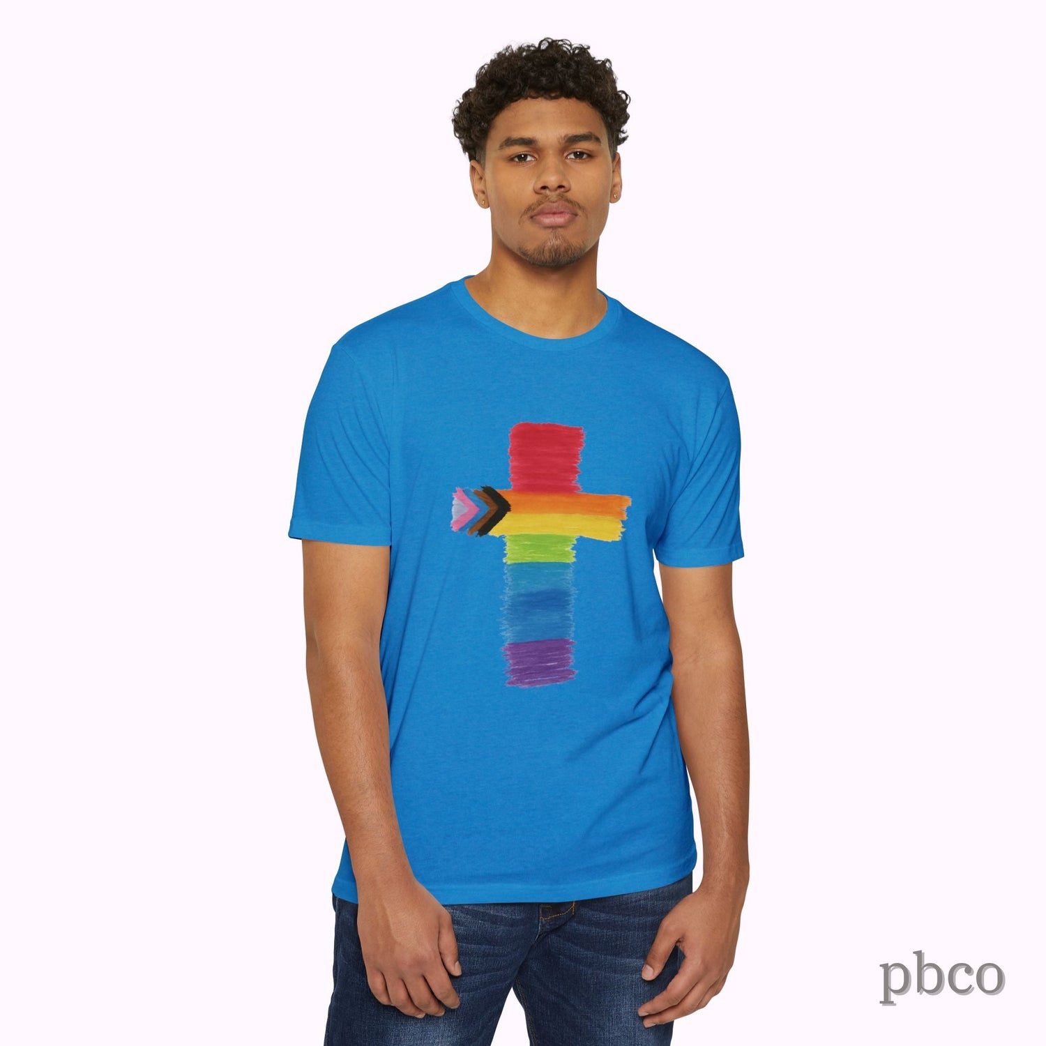 Inclusion Cross T-Shirt | Progress Pride | Affirming Faith