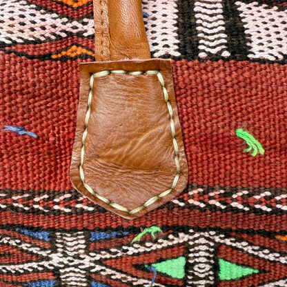 Kilim &amp; Leather Weekender Bag