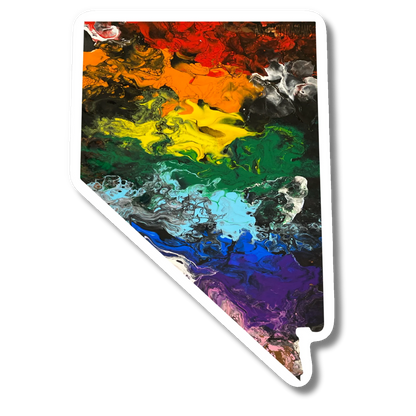 Nevada State Trans Pride and Rainbow State Vinyl Sticker