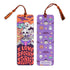 Two Halloween-themed bookmarks with cartoon characters and text on a white background.