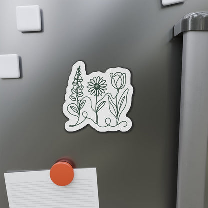 Foxglove Daisy Tulip Car Magnet - Sage Green | Subtle FDT Political Activism Car Decor