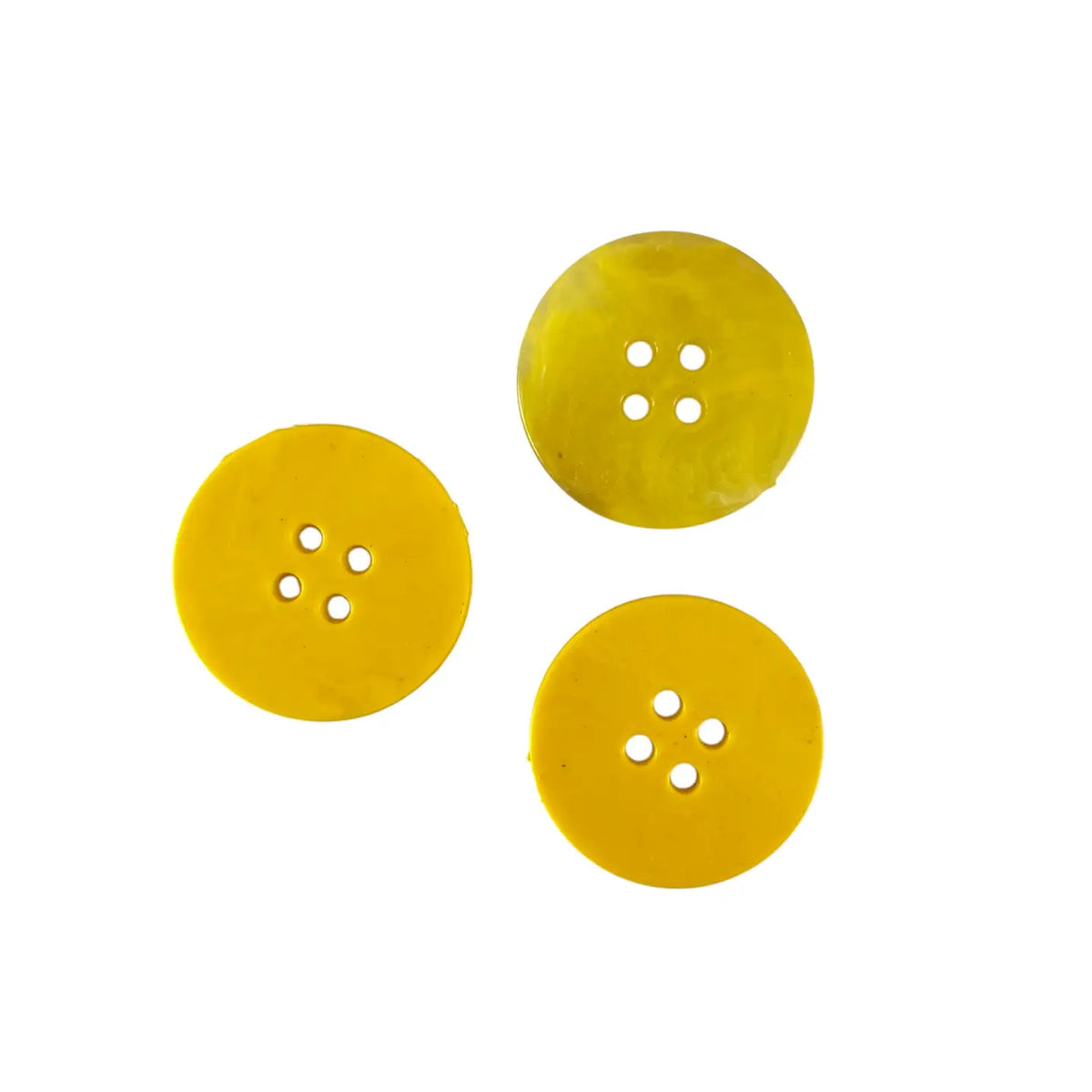 Big Recycled Plastic Buttons - Yellow