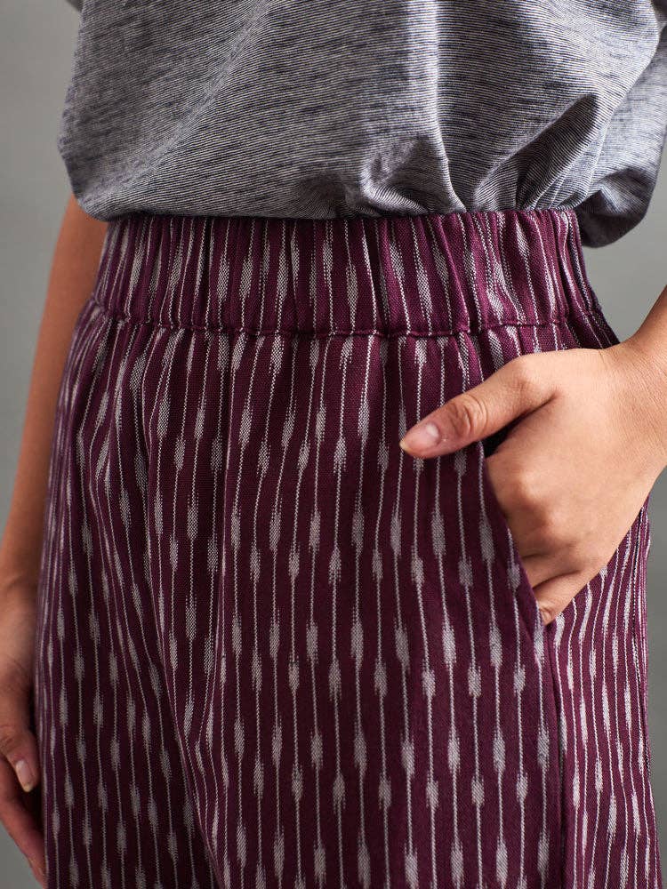 The Rosie Ikat Pants in Plum