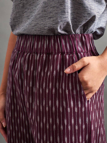 The Rosie Ikat Pants in Plum