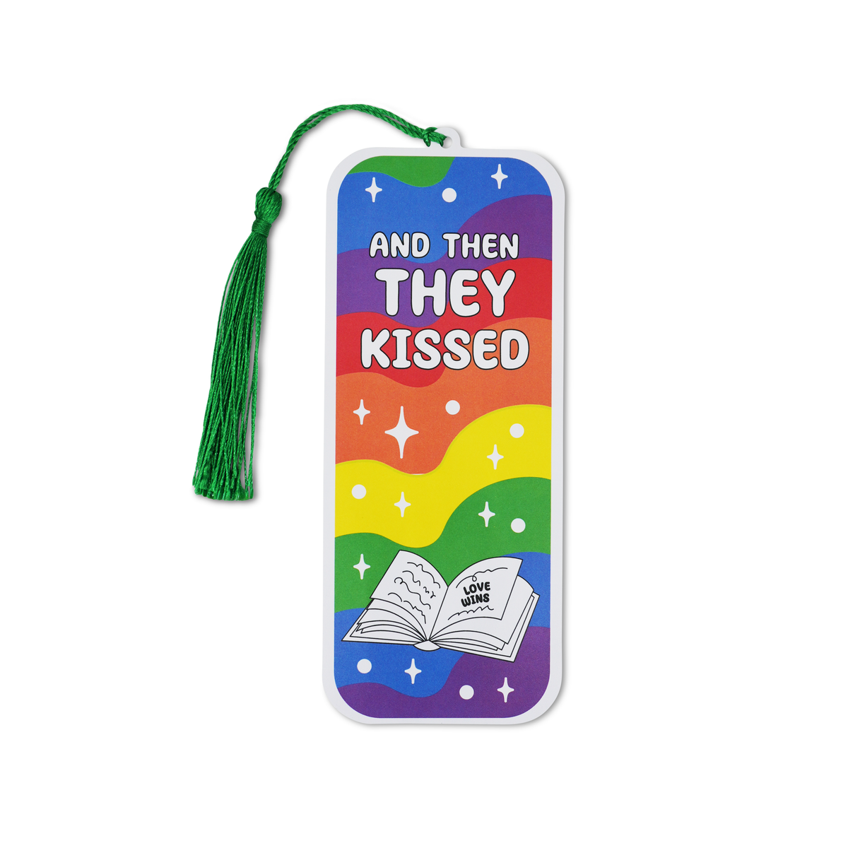 And Then They Kissed Rainbow Tassel Bookmark
