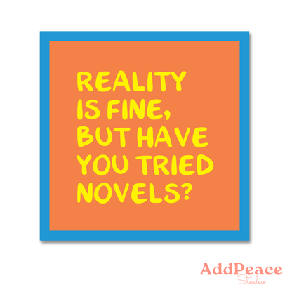 Orange square with yellow text &