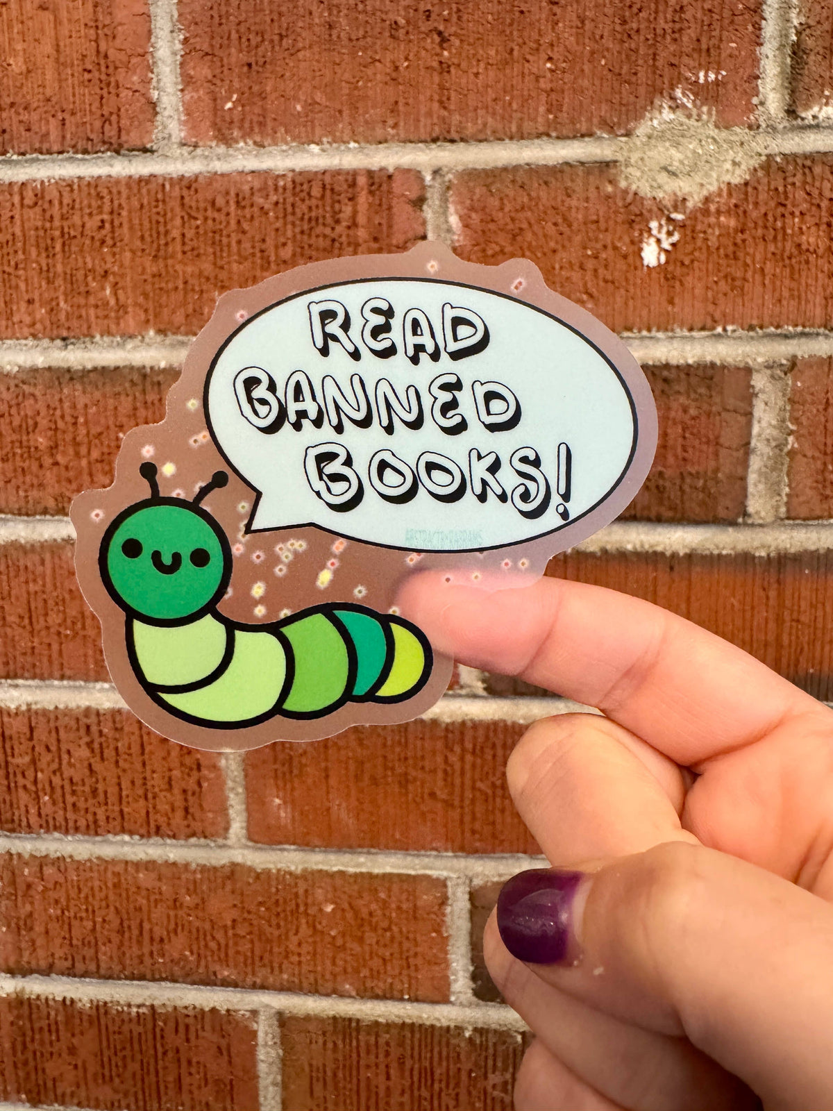 Read Banned Books Caterpillar Sticker