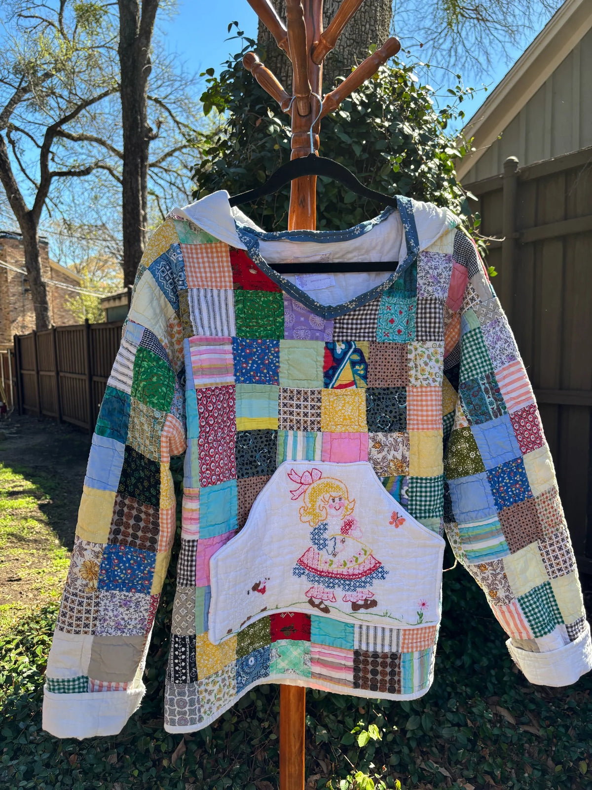 Mary Had a Little Quilt Reimagined Vintage Quilt Hoodie