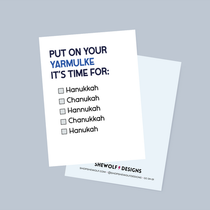 Put on Your Yarmulke Hanukkah Card