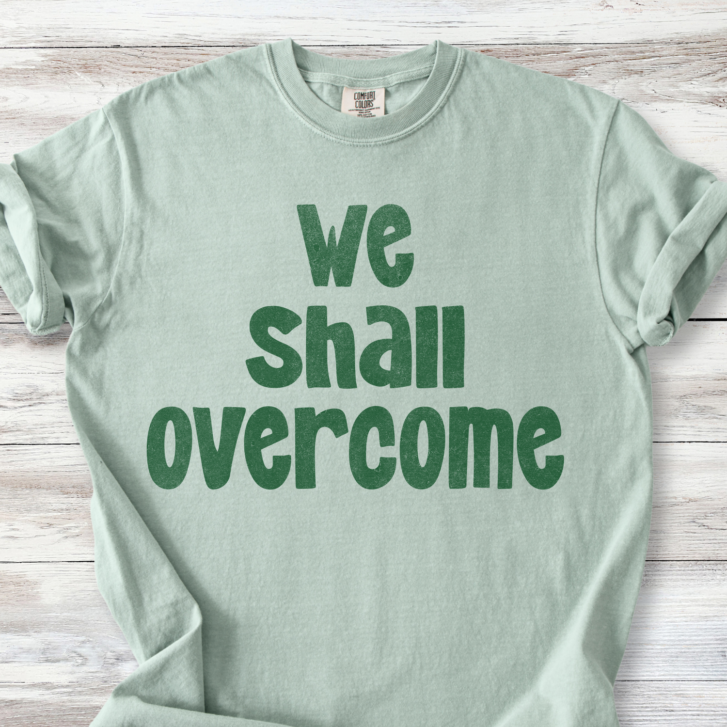 We Shall Overcome Tshirt, Feminist V-Neck Tee, Comfort Colors and V-Neck