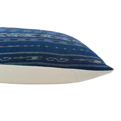 Vintage Indigo Ikat Long Lumbar Pillow