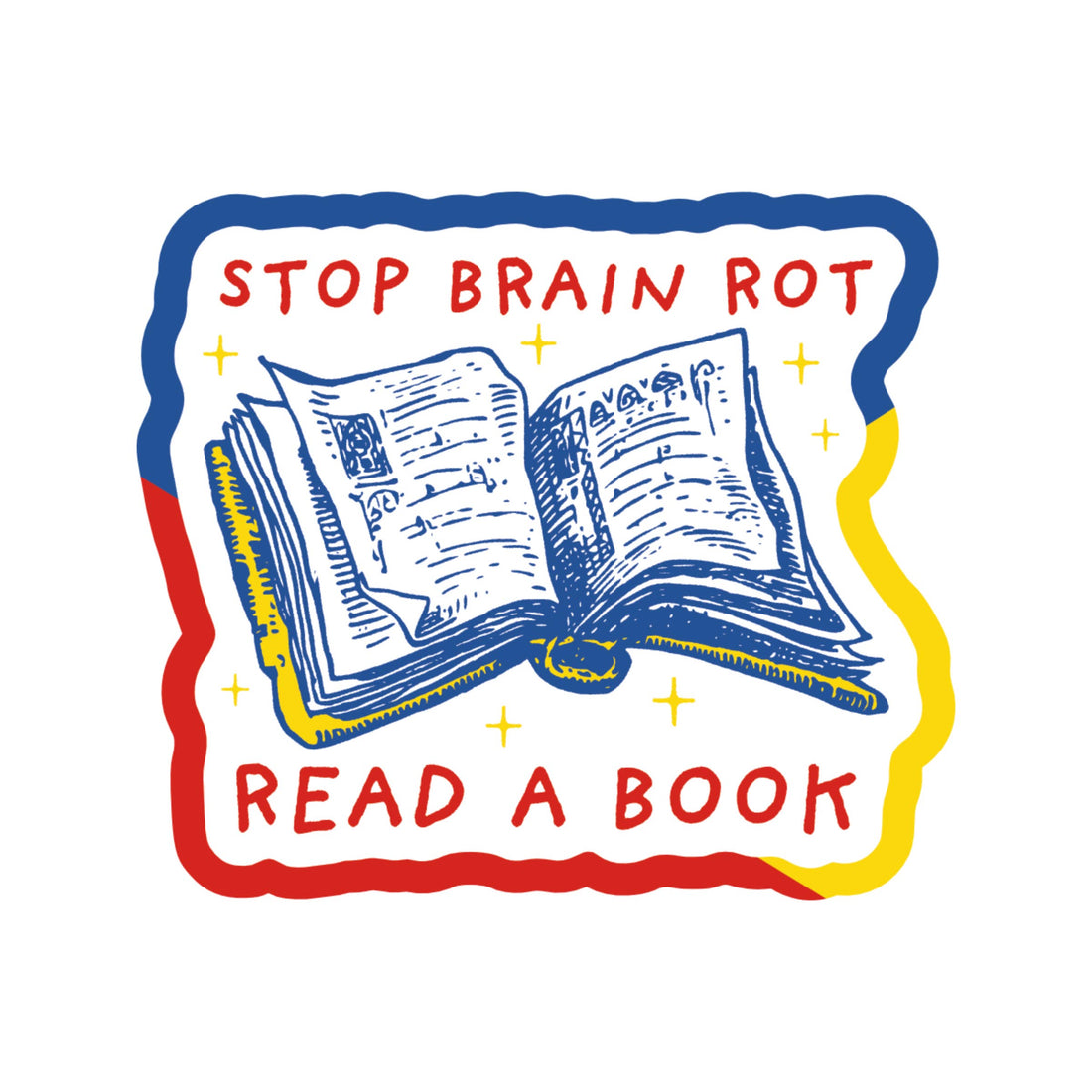 Illustration of an open book with &
