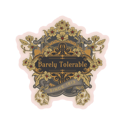 Decorative sticker with floral design and &