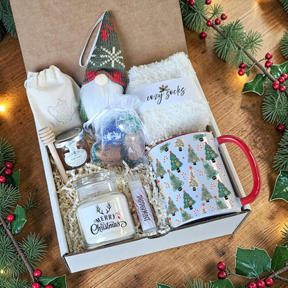 Merry Christmas Cozy Gift Box With Keepsake Ornament