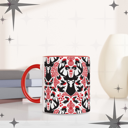Hidden Message Mug “F*ck Trump” “Stop Fascism” Woodland Stag Damask