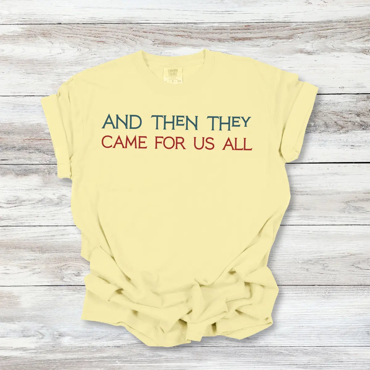 And Then They Came For Us All T-Shirt, Anti-Fascist Resistance Solidarity Tee