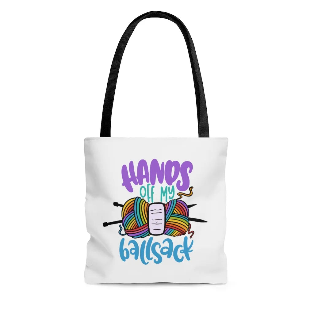 Hands Off My Ballsack (Knit) Tote Printed Bag