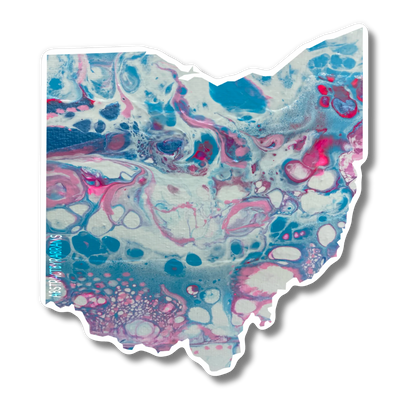 Ohio State Trans Pride and Rainbow State Vinyl Sticker