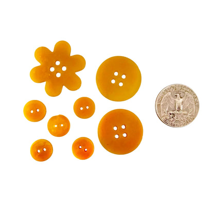 Big Recycled Plastic Buttons - Orange
