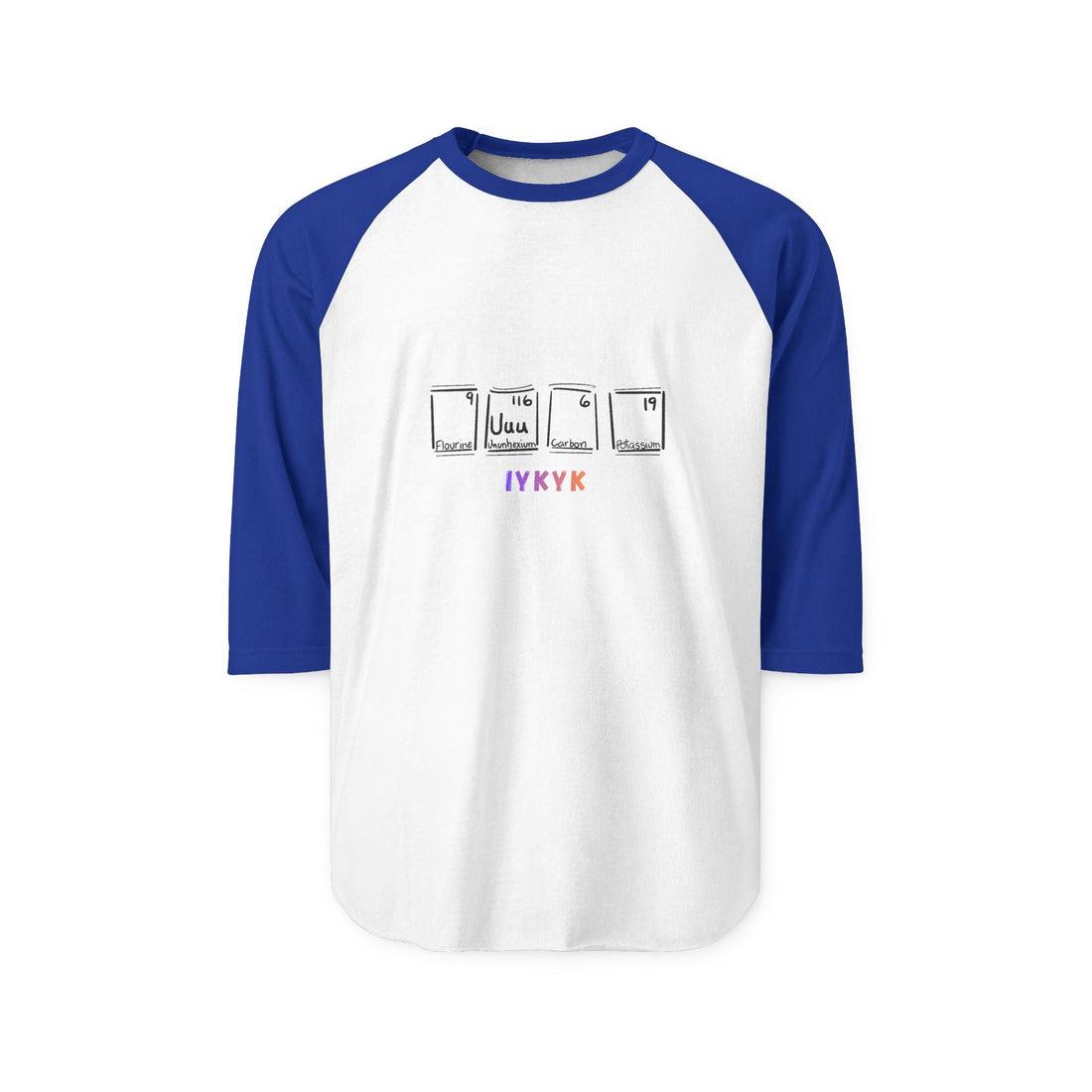 Raglan Shirt — Periodic Table "UH-OH" Pattern Graphic (IYKYK)