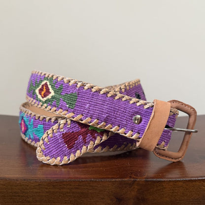Purple Handwoven Guatemalan Whip-Stitched Belt