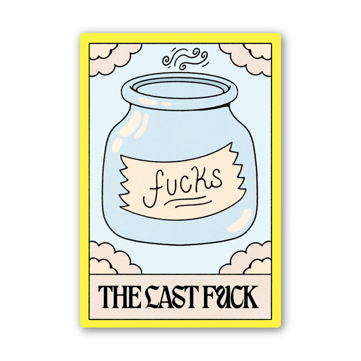 A novelty tarot card titled &