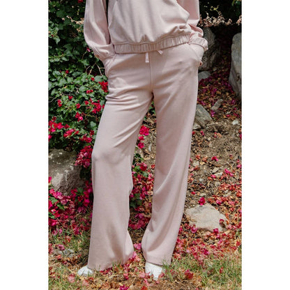 RIB BRUSHED STRAIGHT PANTS