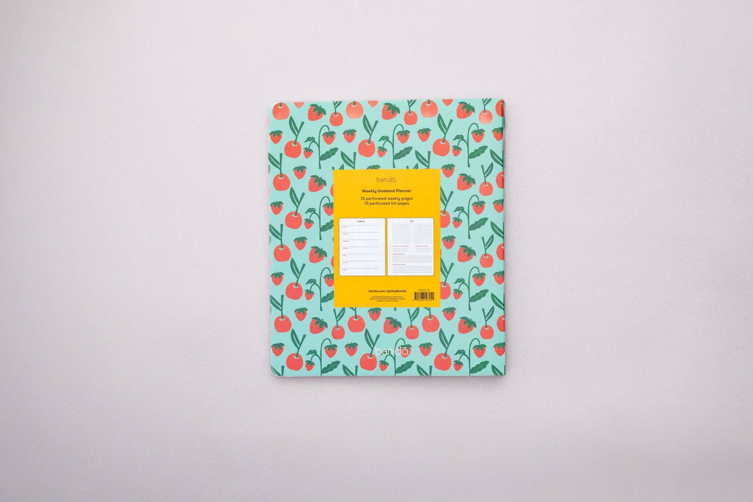 Cherries and Strawberries Undated Weekly Planner