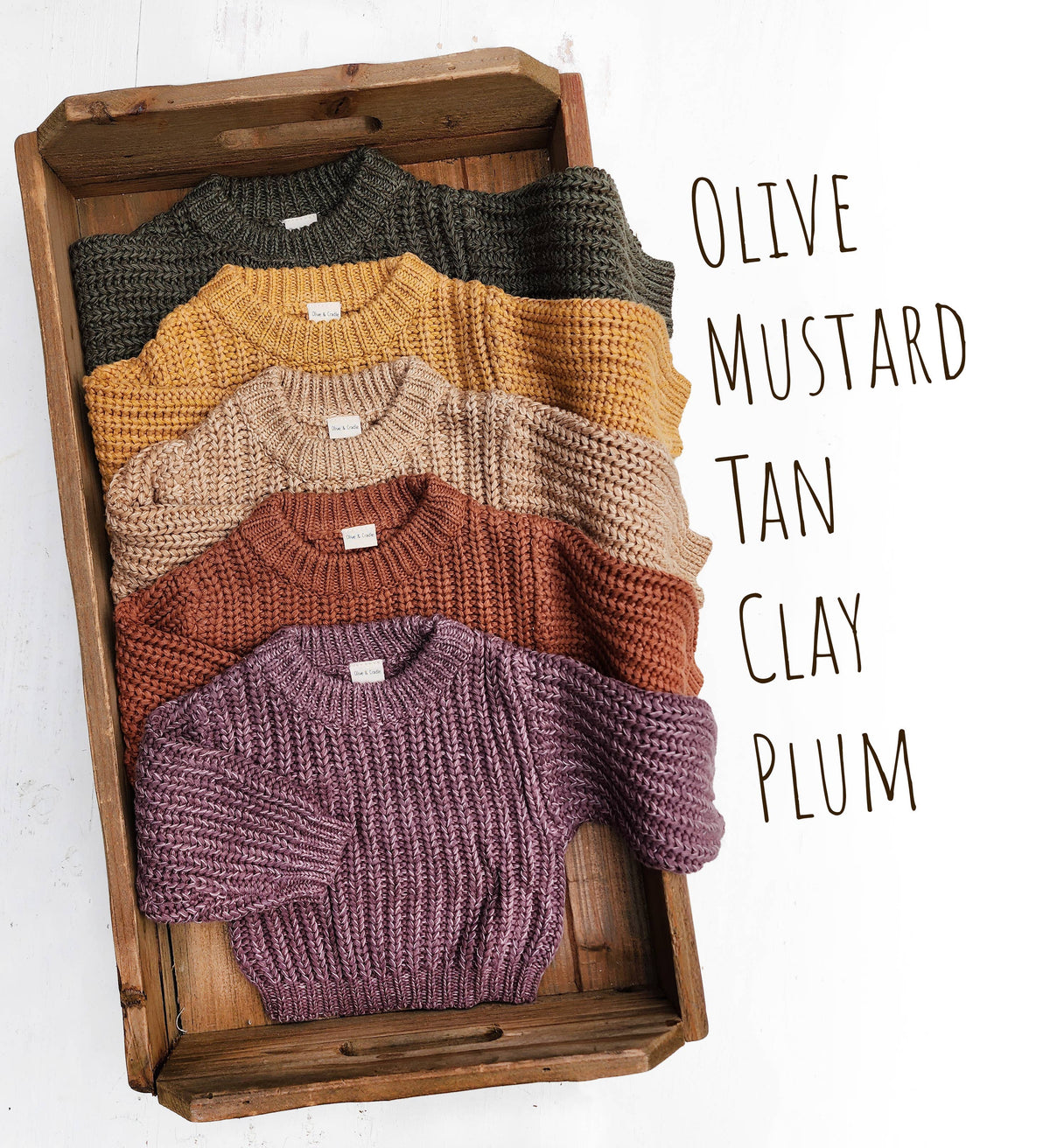 OLIVE &amp; CRADLE - Baby Sweater Chunky Braided knit Cotton oversize style