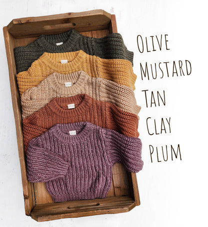 OLIVE &amp; CRADLE - Baby Sweater Chunky Braided knit Cotton oversize style