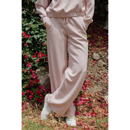 RIB BRUSHED STRAIGHT PANTS