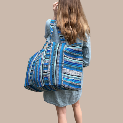 Oversized Corte Beach Tote | Handwoven Guatemalan Pool Bag