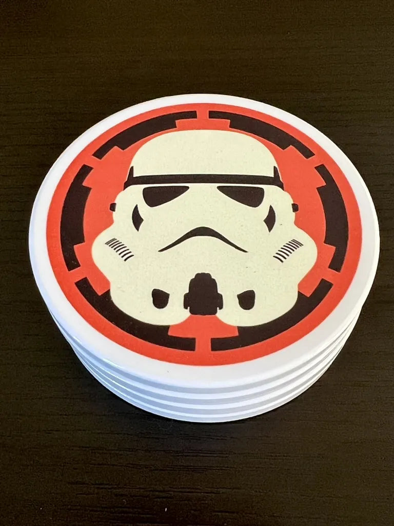 Star Wars Ceramic Coasters: Vader, Kenobi, Stormtrooper, Imperial Fleet - Set of 4