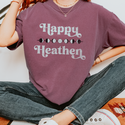 Happy Heathen Tshirt, Pagan Graphic Tee, Yule Shirt