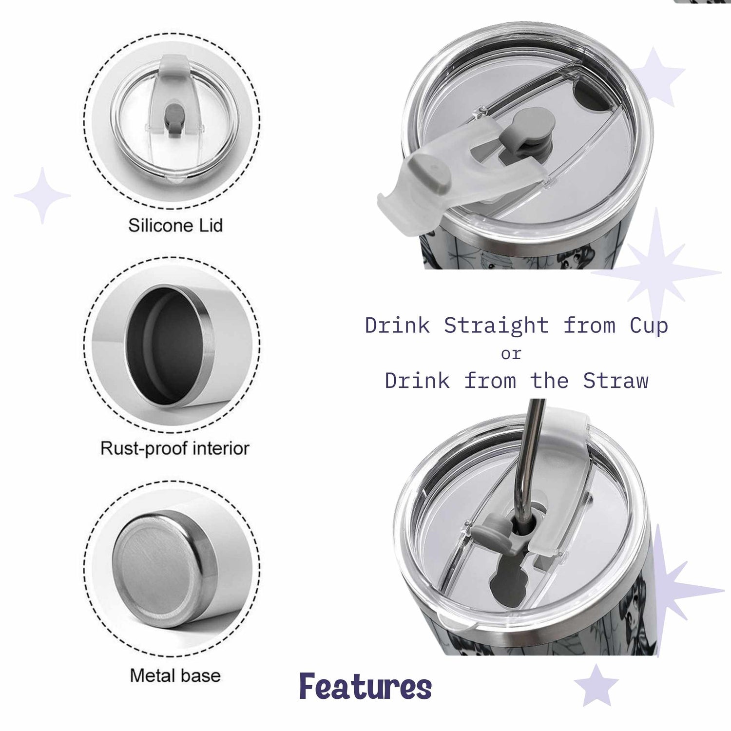 The Classics Monster Tumbler, Black and White