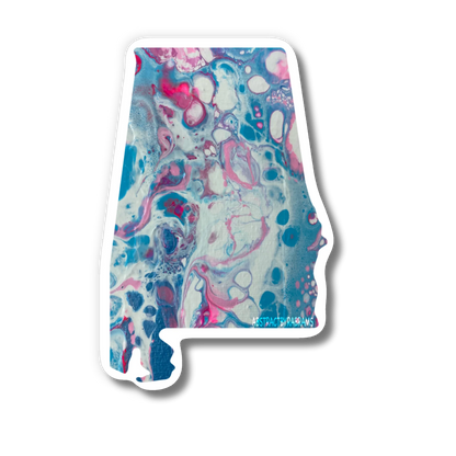 Alabama State Trans Pride and Rainbow State Vinyl Sticker