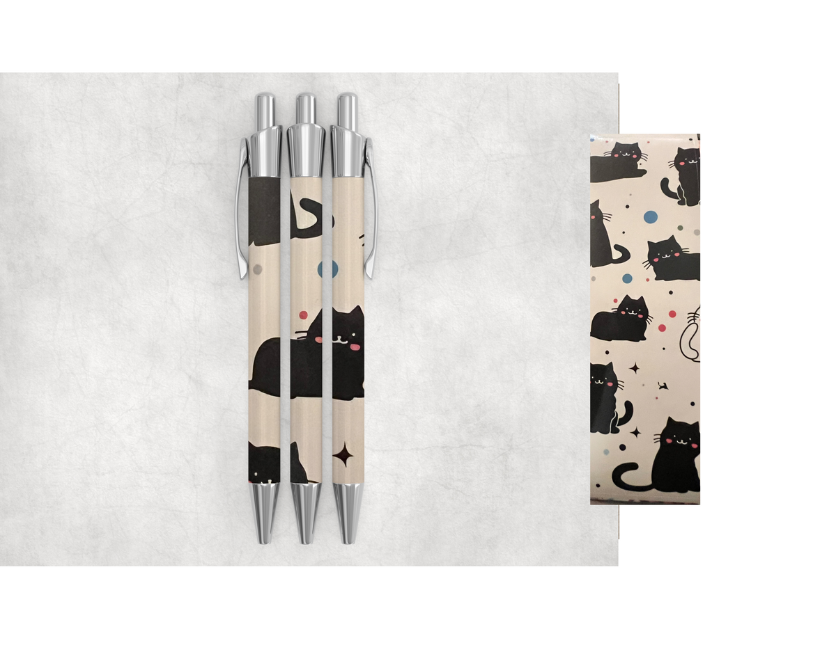 Furry Friend Pens (Set of 2) | Plush-Top Cat Pens | Writing Gift | Bossy Scribes