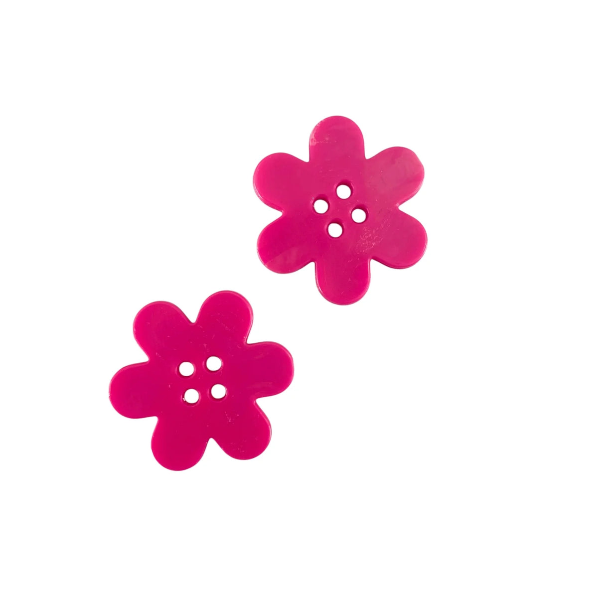 Flower Recycled Plastic Buttons - Magenta