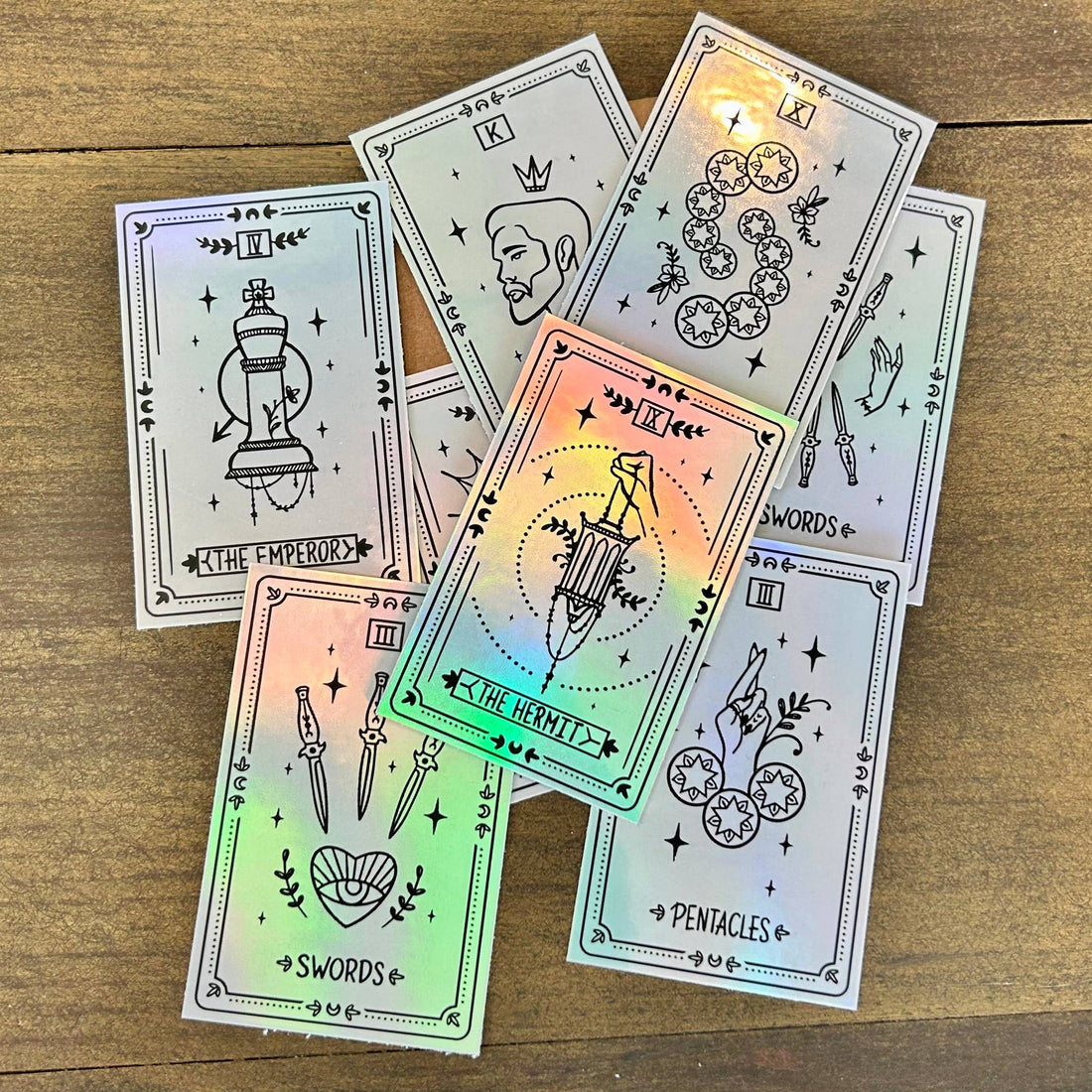 Three Card Tarot Sticker Reading | Mystery Holographic Set
