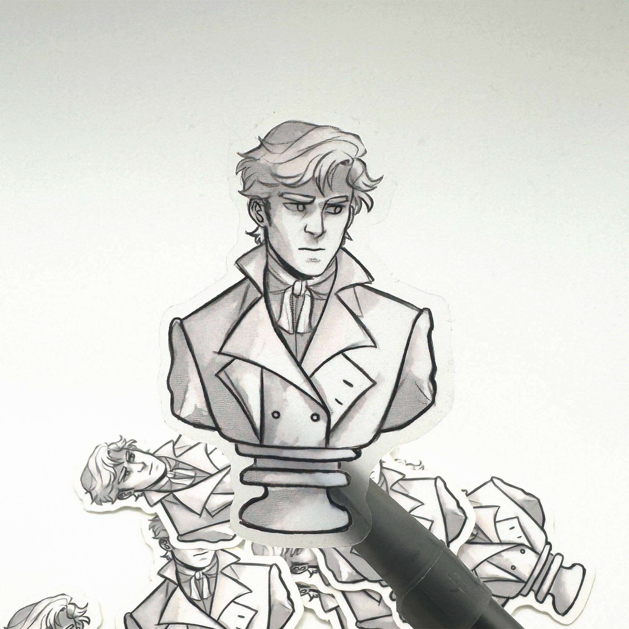 Mr. Darcy Bust Sticker | Pride &amp; Prejudice Clear Matte Decal