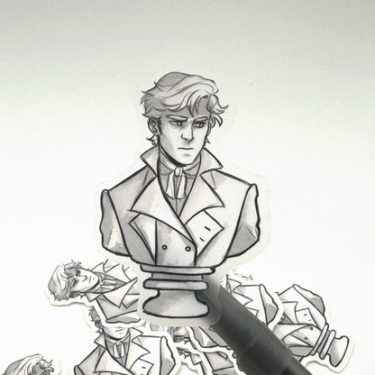 Mr. Darcy Bust Sticker | Pride &amp; Prejudice Clear Matte Decal
