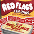 A tin of waterproof vinyl stickers branded &