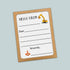 The image is a construction-themed greeting card with a construction site and a crane. The card has a blank space for a message and a blank space for a name.