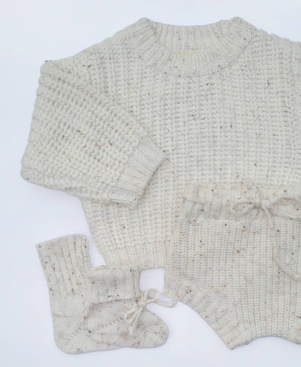 OLIVE &amp; CRADLE - Baby Sweater Chunky Braided knit Cotton oversize style