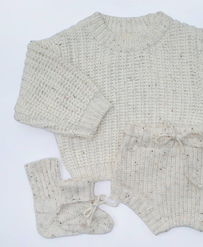 OLIVE &amp; CRADLE - Baby Sweater Chunky Braided knit Cotton oversize style