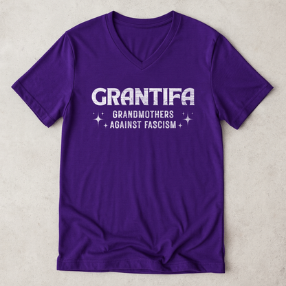 Grantifa Political Resistance V-Neck Shirt, Grandmothers Against Fascism